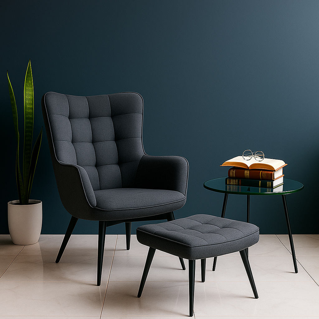 Sillón complemento con taburete