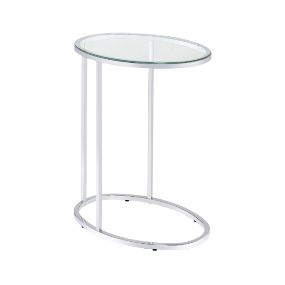 Mesa de snack ovalada plata